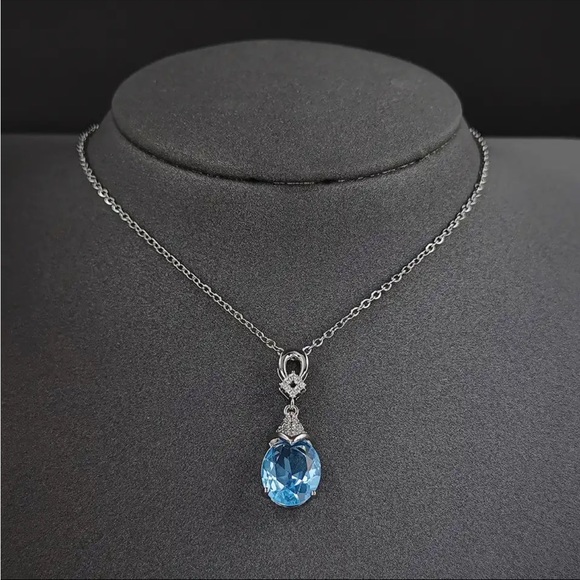 New Luxury Blue Color Pear  Necklaces for Women Anniversary - Picture 3 of 6